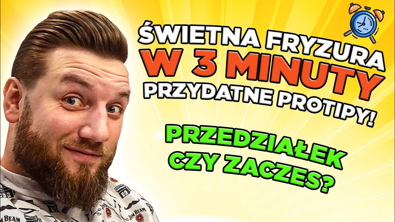 Klasyczna fryzura męska w 3 minuty! Z przedziałkiem i zaczes do tyłu oraz PROTIPY dla początkujących