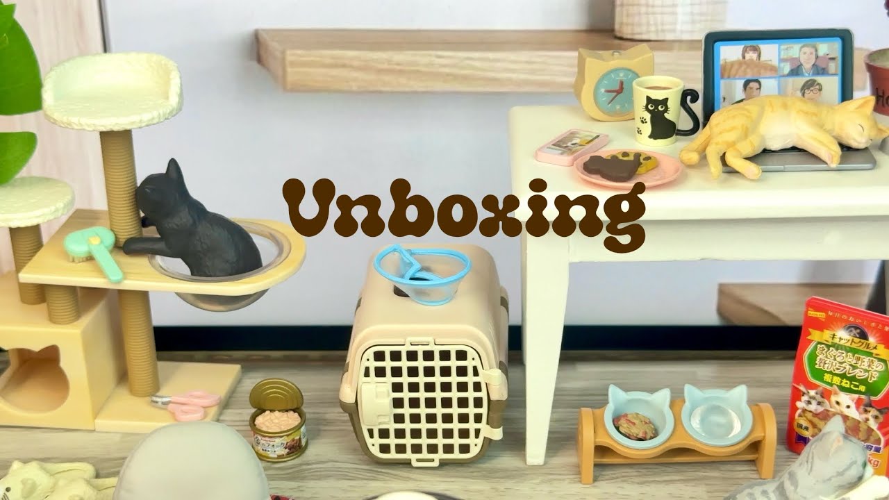 RE-MENT | Unboxing Miniature cat set🐈 | ASMR