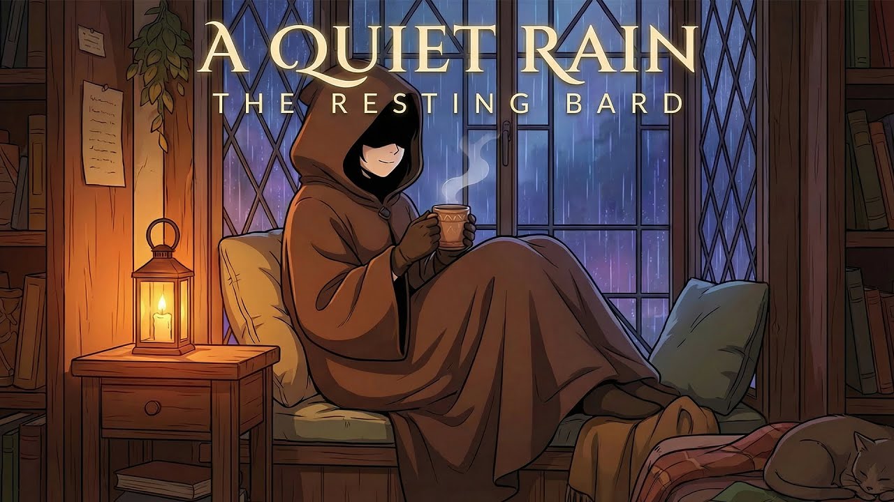 A Quiet Rain 🌧️ Cozy Window Ambience & Relaxing Medieval Music for Reading