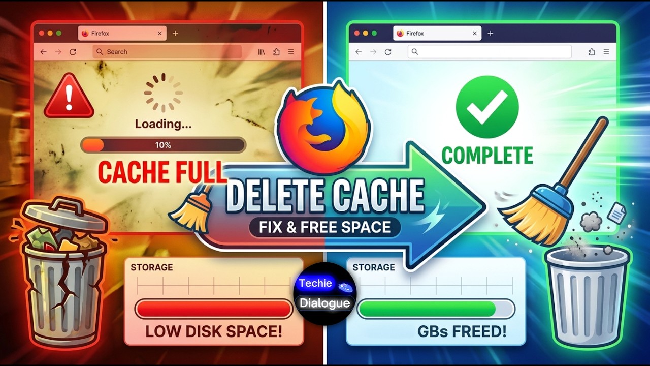 Как удалить кэш браузера Firefox | Исправление проблем с загрузкой и свободным местом (2026)