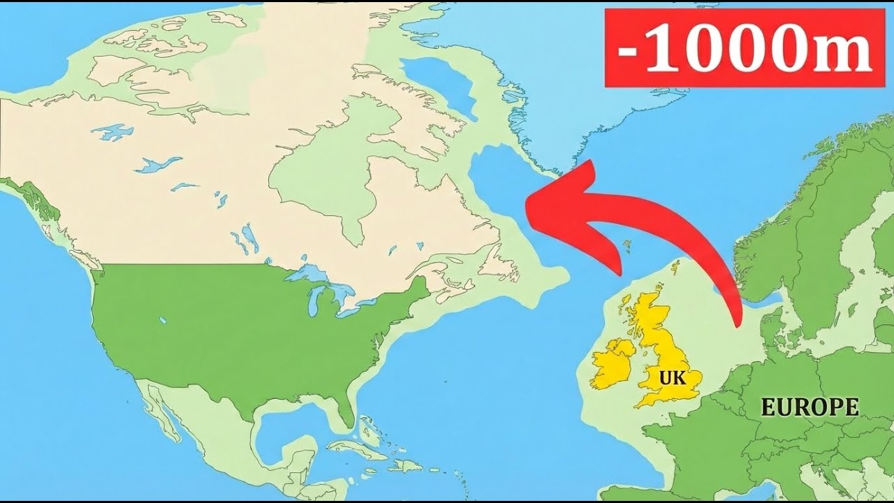 How would our World look if Sea levels fell by 1,000 Meters