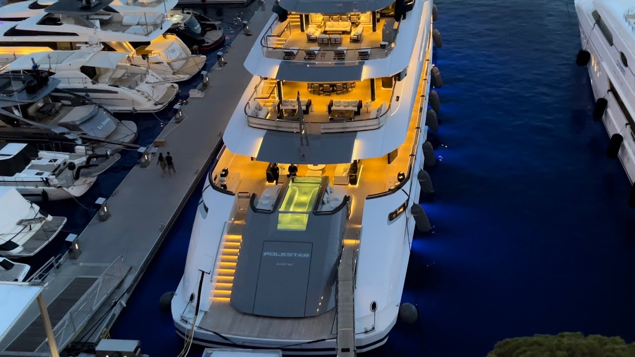 POLESTAR 70m ROSSINAVI BUILT SUPERYACHT in PORT HERCULES MONACO @archiesvlogmc
