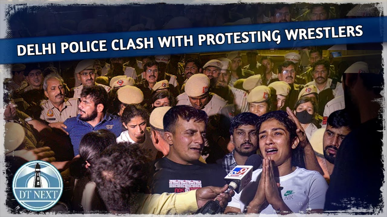 'Scuffle' between protesting wrestlers and police personnel in Delhi |Dt Next