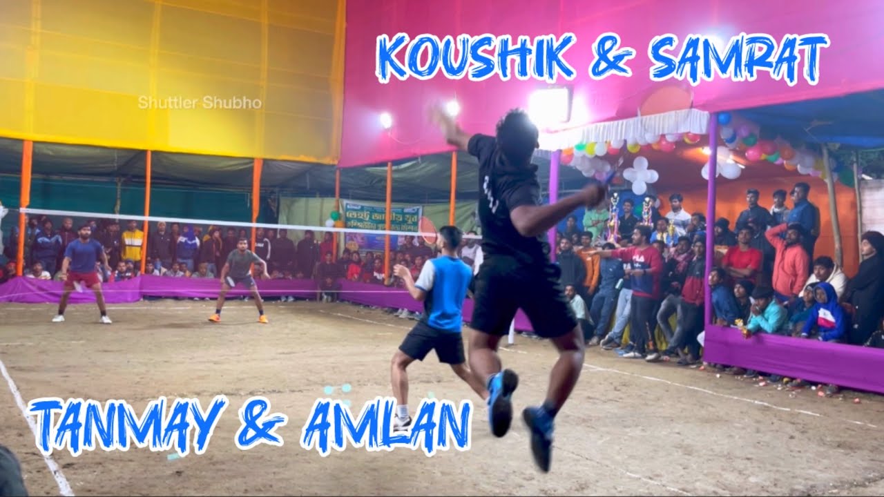 Koushik & Samrat Vs Tanmay & Amlan Outdoor Badminton Tournament #shuttlershubho #badminton match