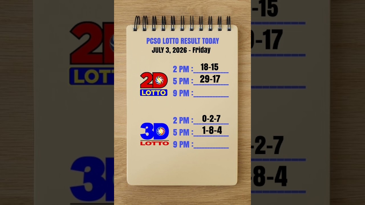 Lotto Result Today 5pm Draw July 3, 2026 PCSO #lotto #lottoresulttoday #lottoresults5pm