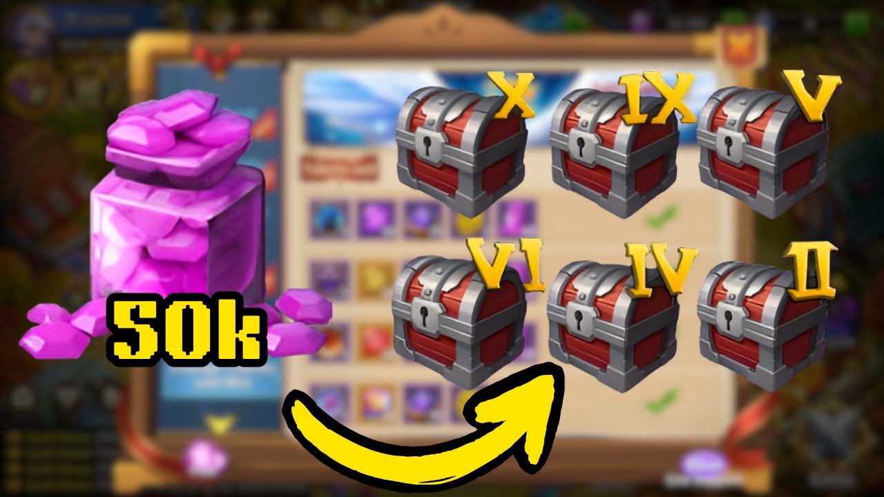 Castle Clash Spending 50k Pure F2P Gems for Massive Rewards