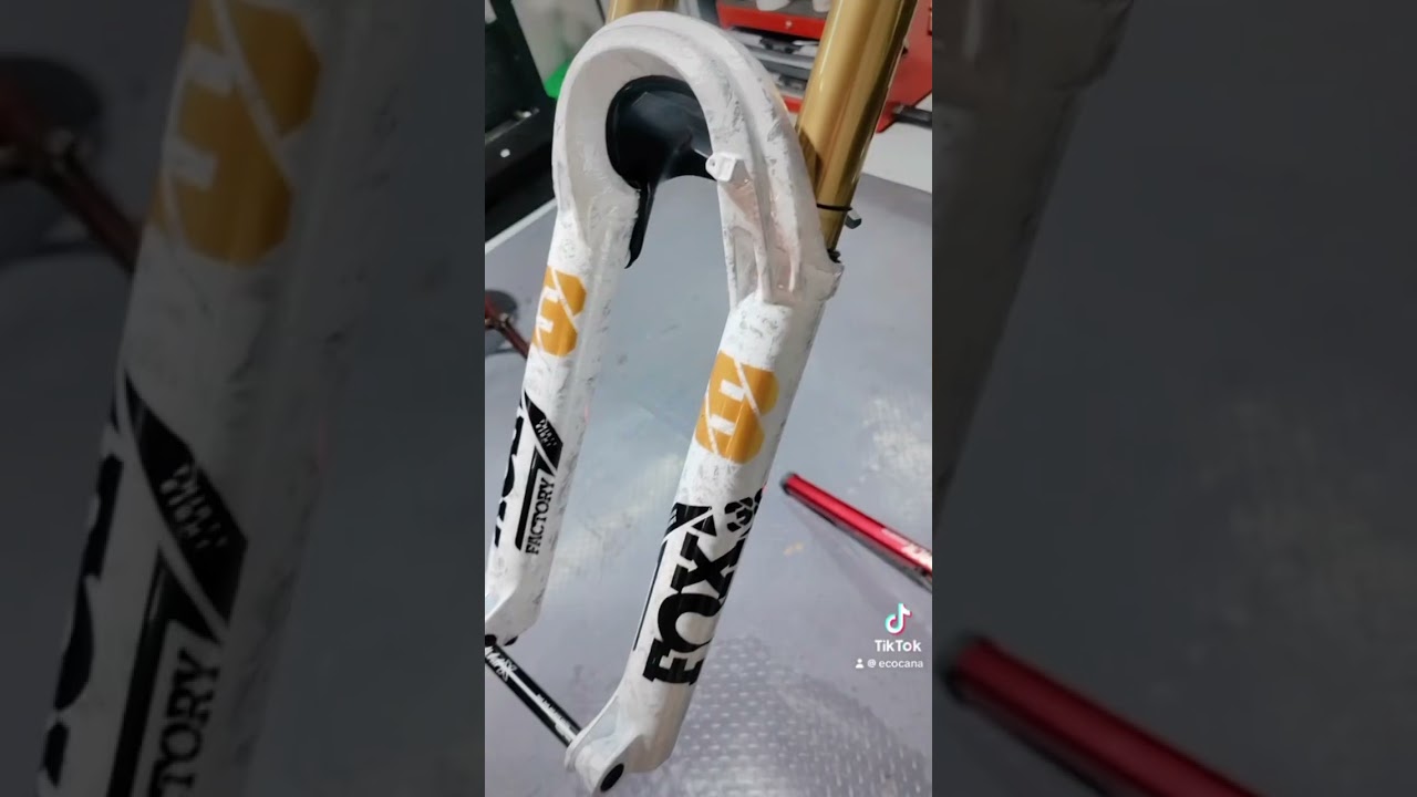 Vorsprung Smashpot on a Fox 38 fork after airbrushed #mtb #ecocanasports #vorsprung