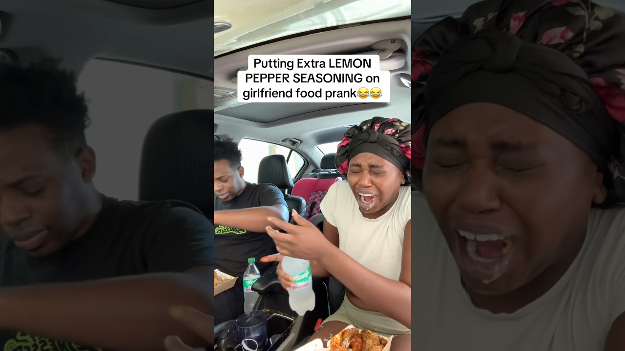 Putting Extra LEMON PEPPER SEASONING on girlfriend food prank😂 #shorts