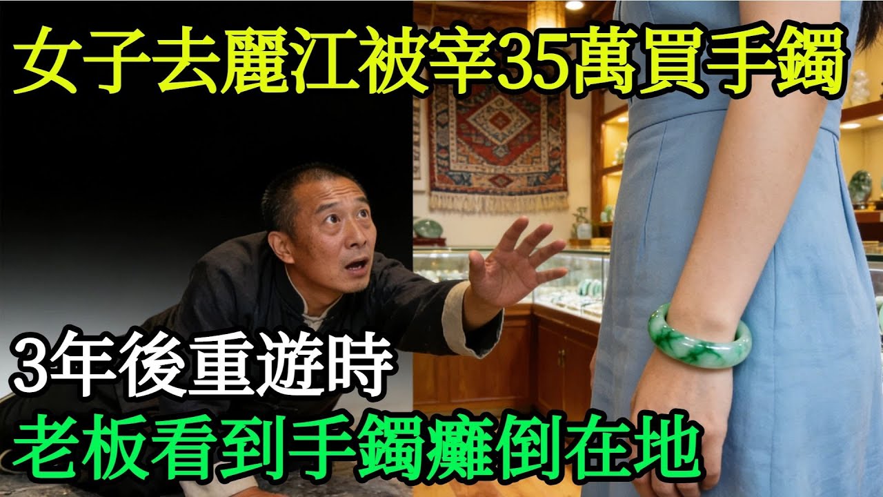 女子去麗江被宰35萬買手鐲，3年後重遊時，老闆看到手鐲癱倒在地：我能買回這只鐲子嗎？#奇聞#故事#完結文