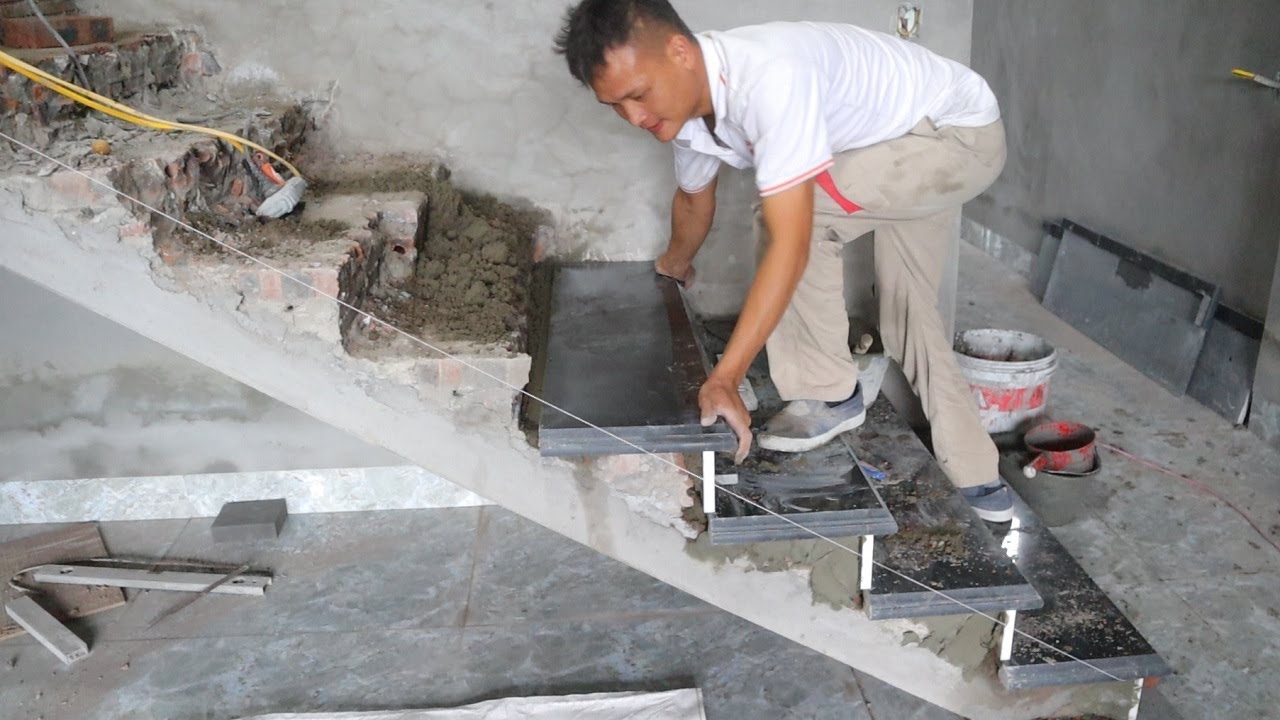 Techniques Install Of Indoor Granite Stairs - Complete Stair Step By Step Modern