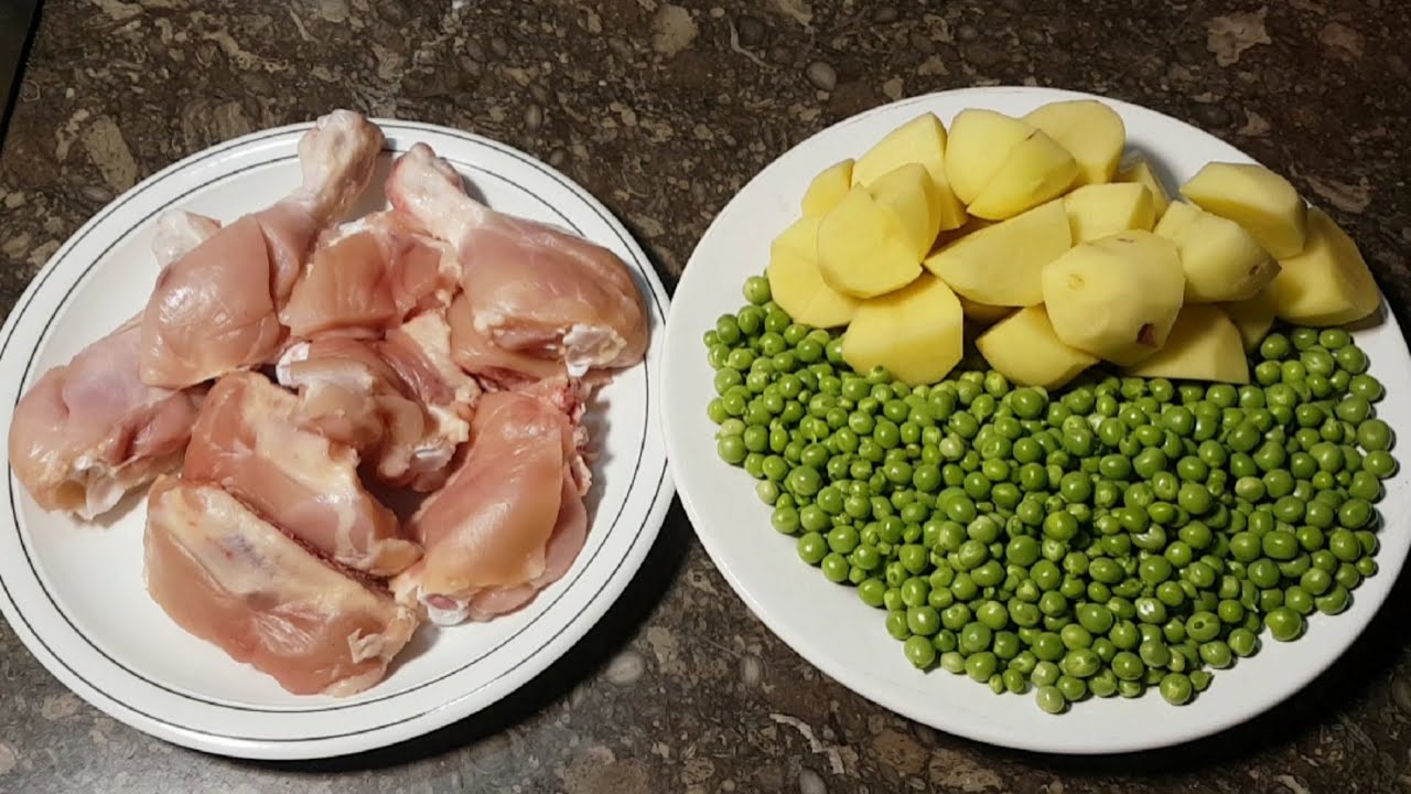 Aloo Matar Chicken | Chicken Potato Peas
