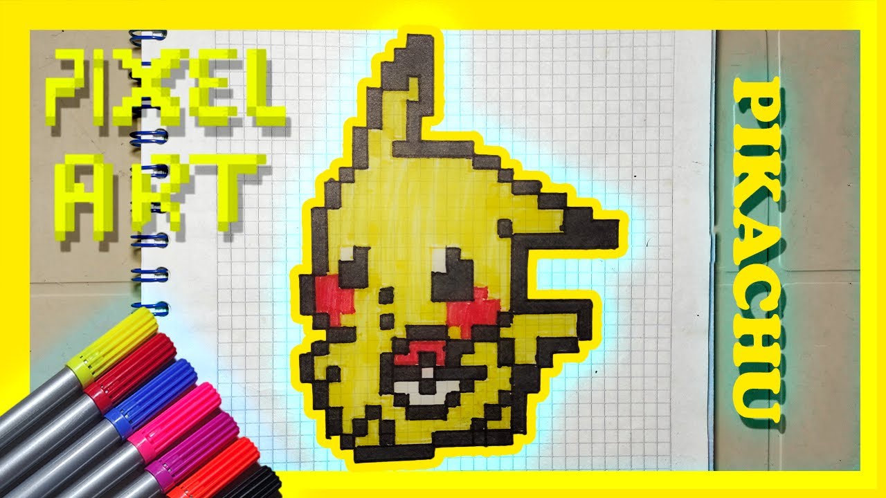 ⚡️Cómo dibujar a PIKACHU PIXEL ART POKEMON❓❓❓| TUTORIAL