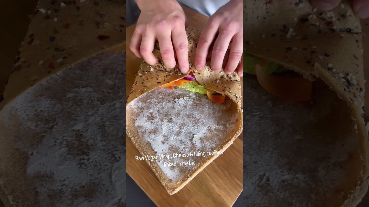 Raw Vegan Wrap in 30 Seconds 🌱 | Healthy, Gluten-Free, On-the-Go Meal