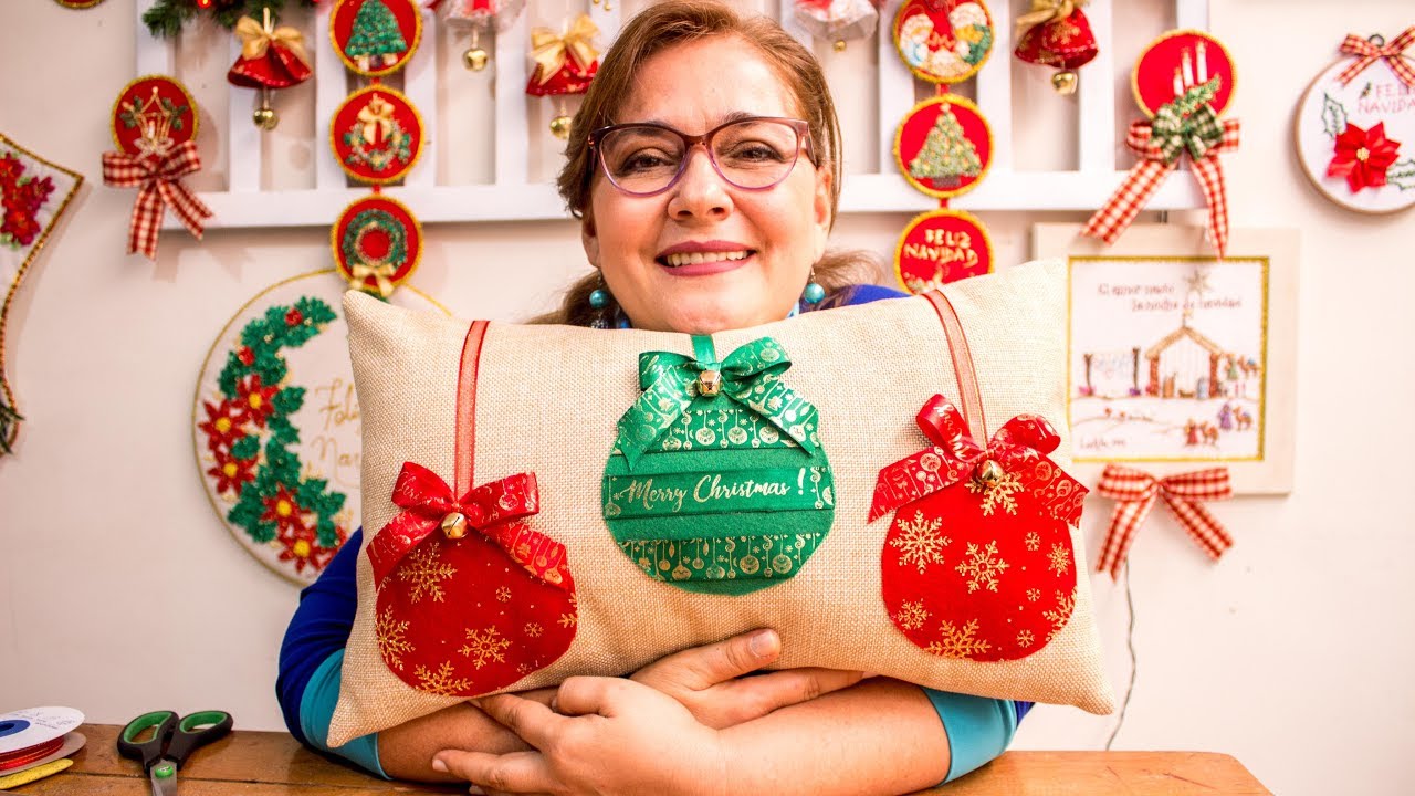 COJIN NAVIDEÑO Lindo y Fácil/Navidad con Luzkita paso a paso