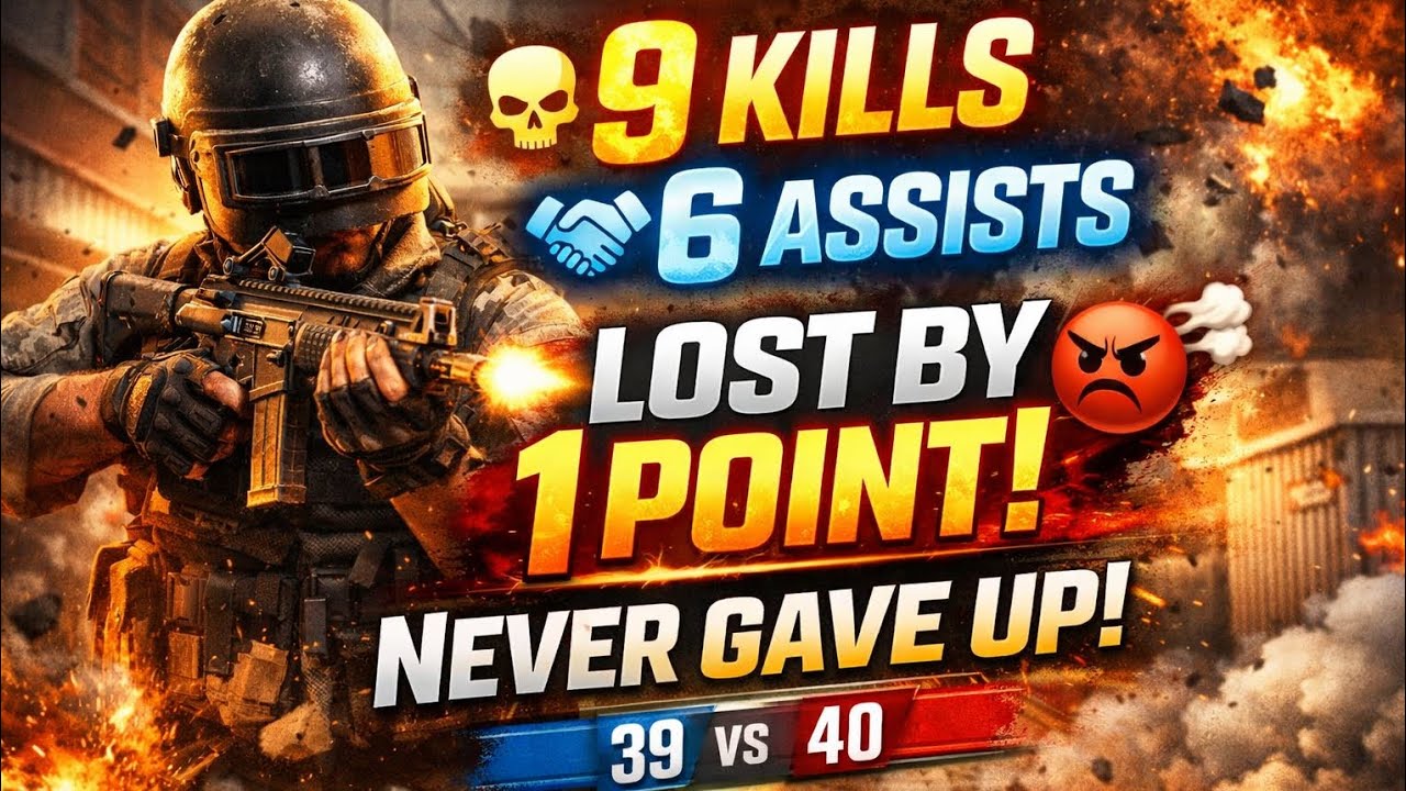 9 Kills 6 Assists 💥 Lost by 1 Point But Never Gave Up! TDM Intense Battle