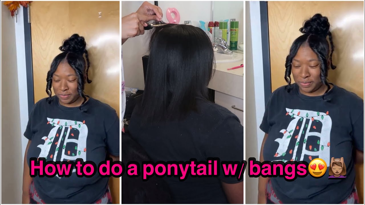 How To Do Sleek Bun W/ Bangs 🔥🤩