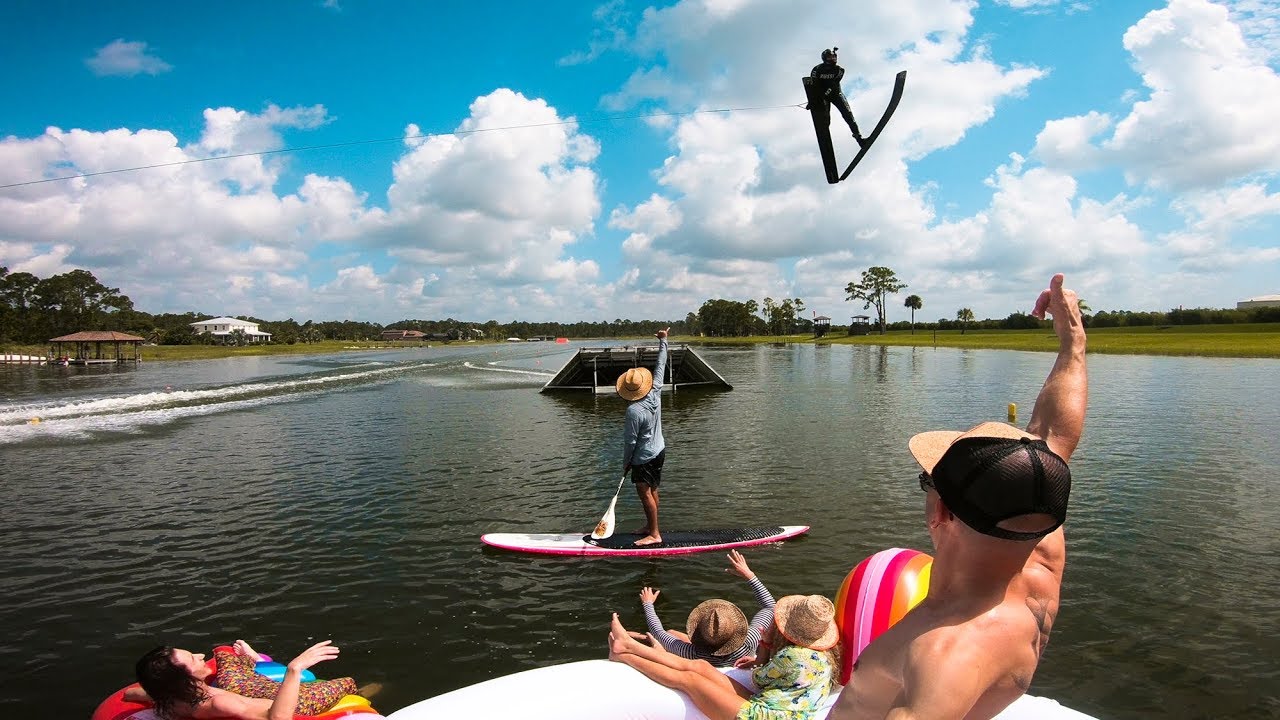 Flying off Jumps in Water Skis with a World Record Holder!