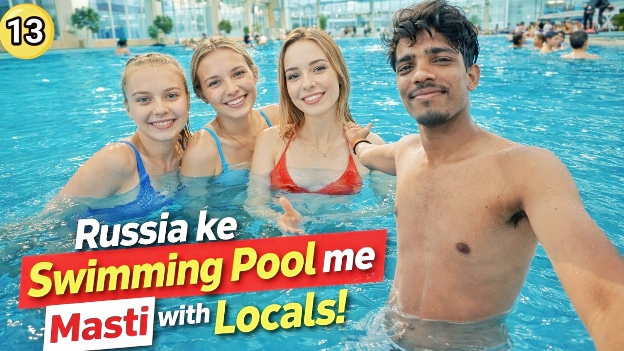 Enjoying with Russian Local People in Swimming pool🇷🇺  ll Hitchhiking in Russia 🇷🇺 ll 
