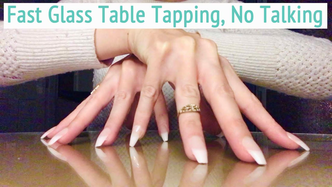 ASMR * Glass Table Tapping Only! * Fast Tapping * Long Nails * No Talking * ASMRVilla