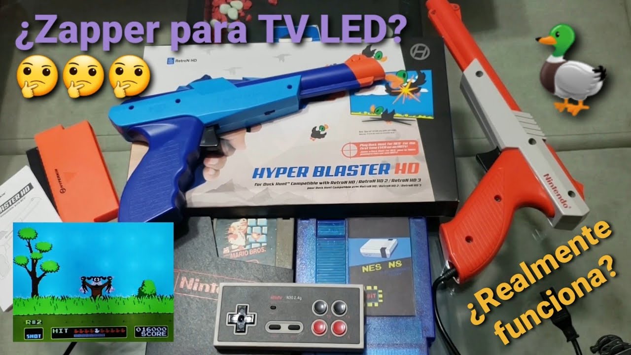 Duck Hunt en TV LED | Pistola de luz Hyperkin vs Zapper Nintendo | Parchar juego NES | Mata patos
