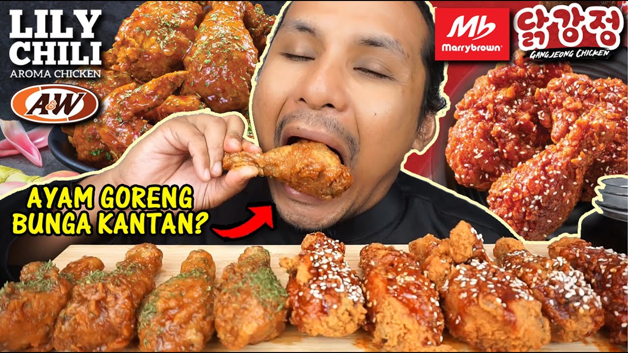 tak masuk akal AYAM GORENG BUNGA KANTAN ni!! (mukbang malaysia) MARRYBROWN GANJEONG CHICKEN