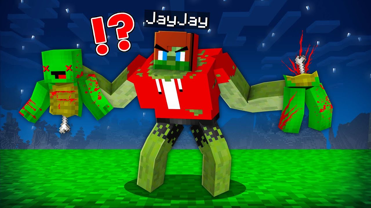 Почему Джей-Джей стал зомби-мутантом и напал на Майки в Minecraft Challenge — Maizen JJ и Майки