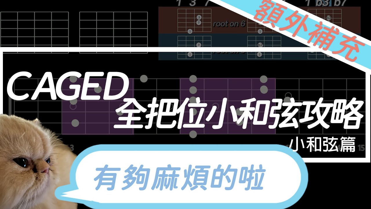 吉他教學Ep23.補充教你用前三格彈全把位小和弦（二）#吉他教學 #fingerstyleguitar #acousticguitar #樂理 #caged #小七和弦#和弦組成#和弦推算