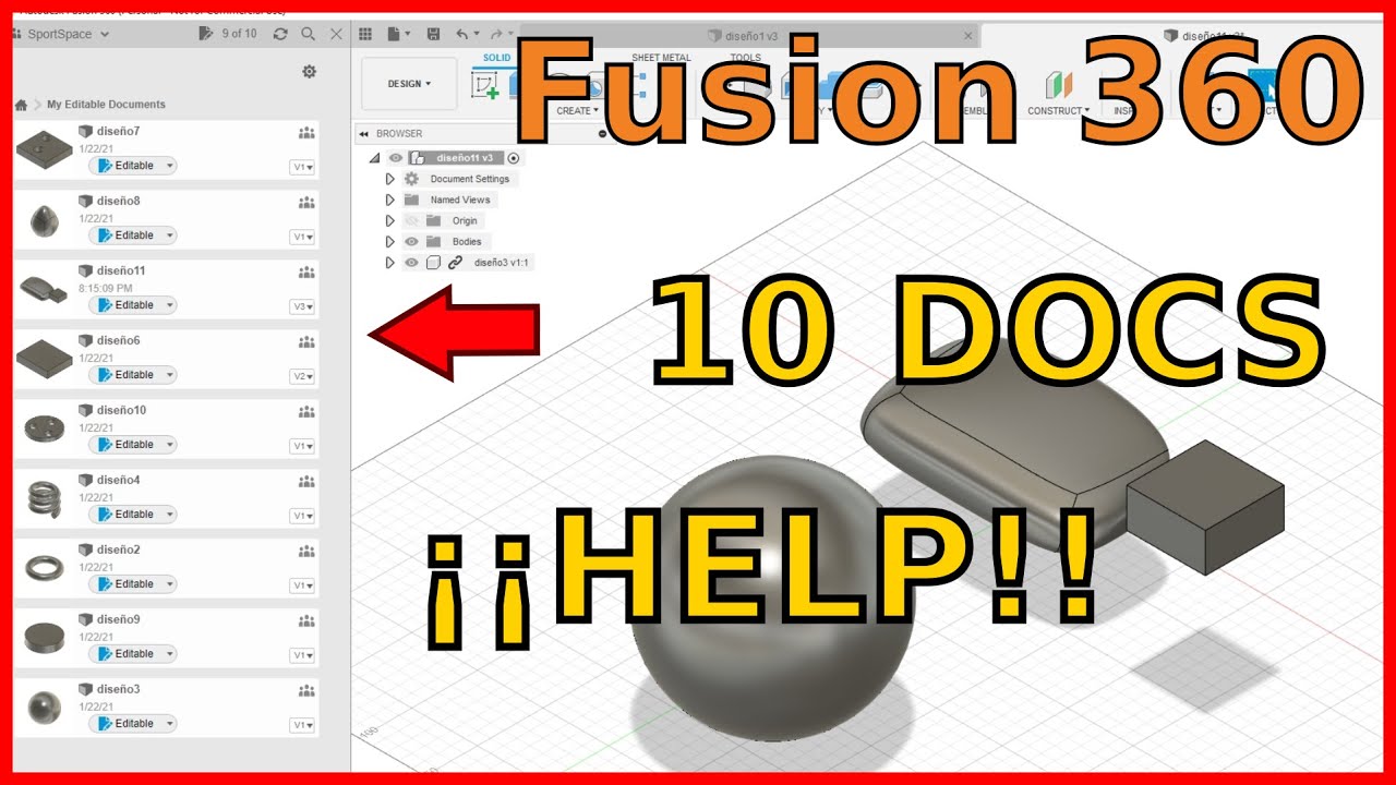 Cómo te AFECTA el LÍMITE de 10 DOCUMENTOS en la licencia PERSONAL de Fusion 360