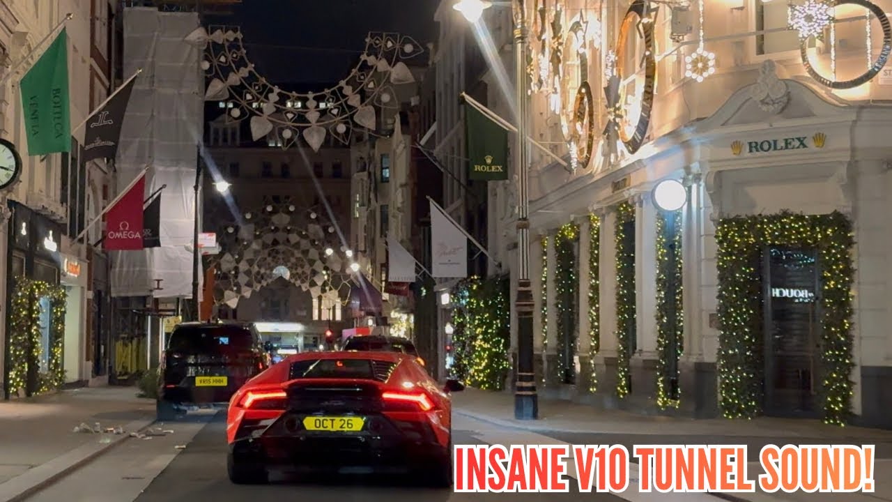 Lamborghini Huracan EVO DESTROYS London! *INSANE Loud Accelerations, Downshifts & Reactions!