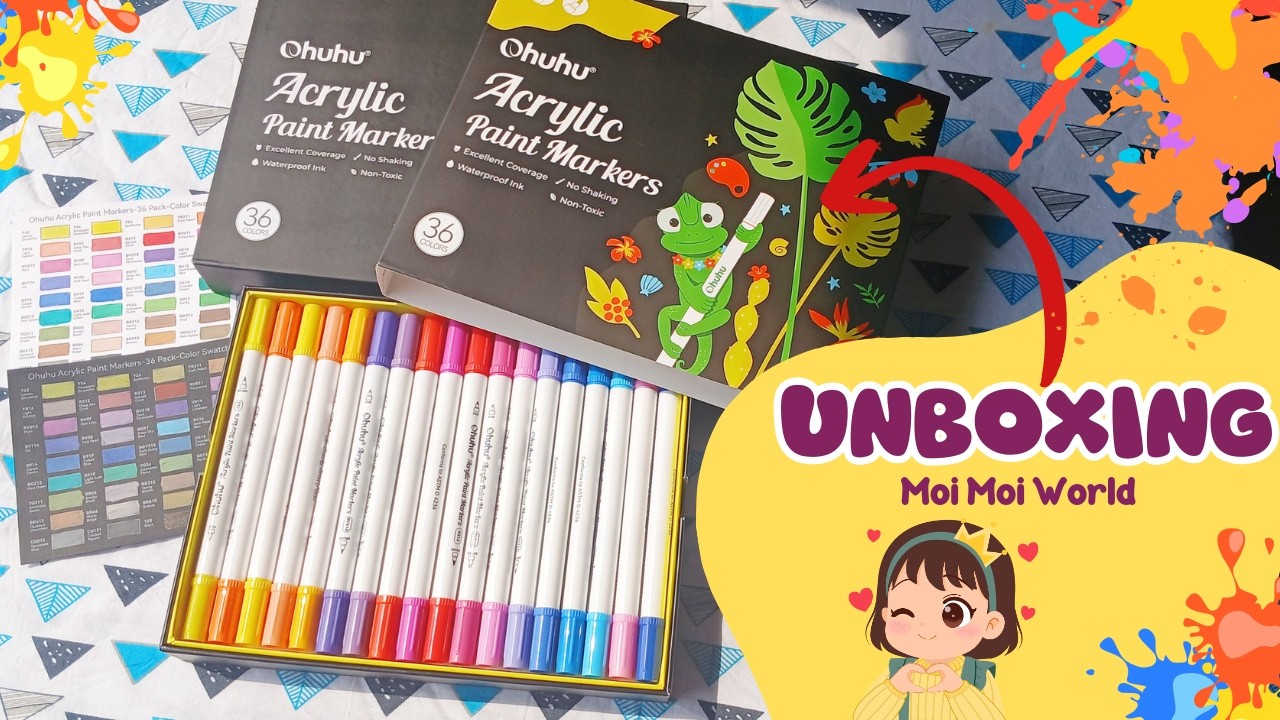 Unboxing/ Swatch New Ohuhu Acrylic Marker #ohuhumarkers #unboxing #moimoiworld 