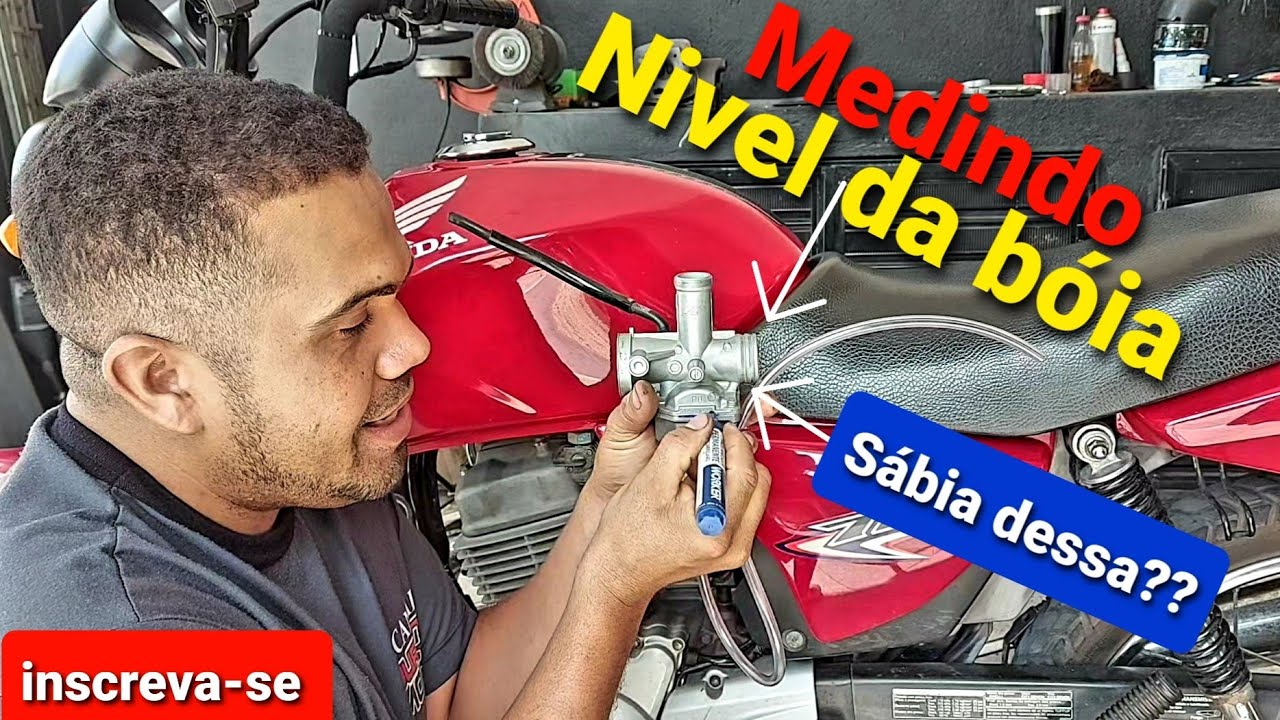 Essa medição do nível da bóia do carburador é importante para um funcionamento perfeito