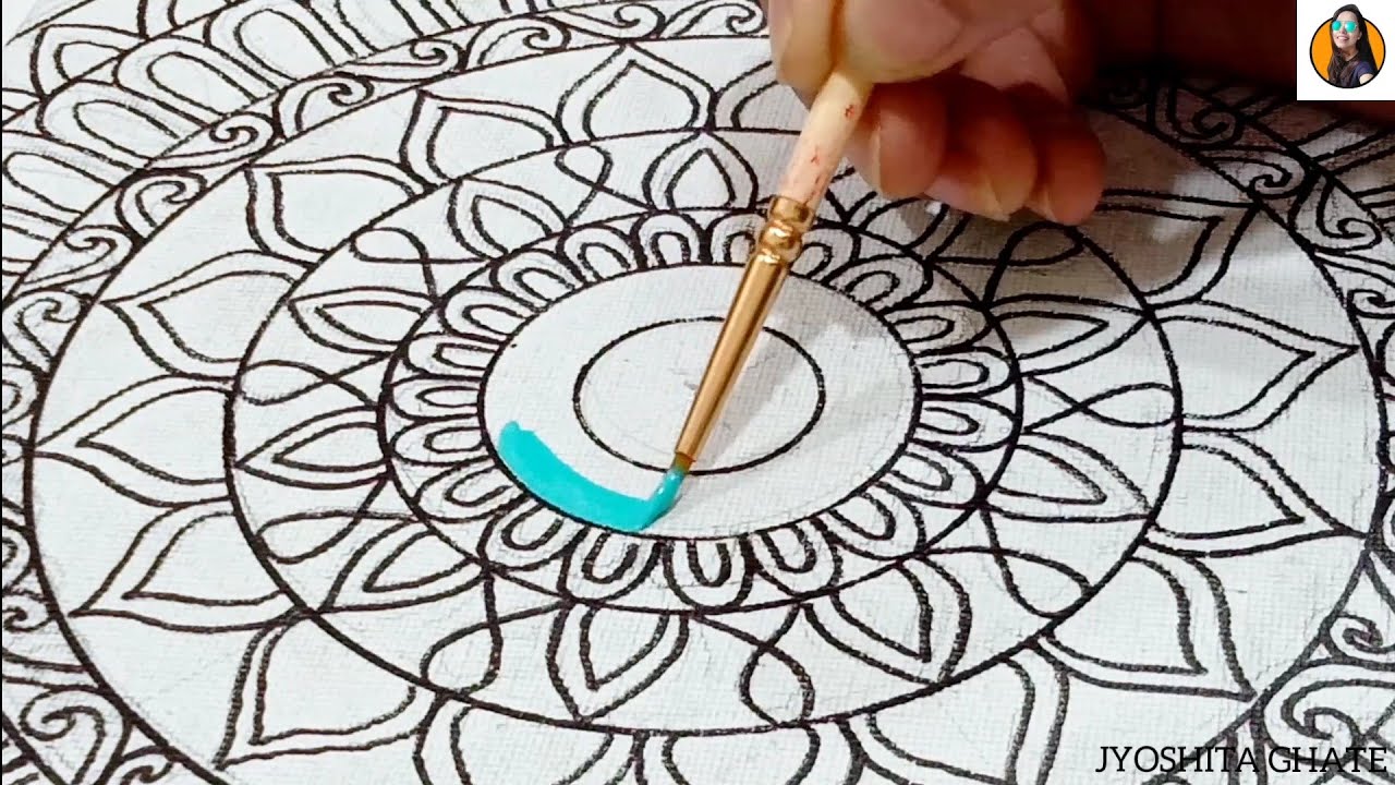 How To Draw Mandala Step By Step| Mandala on Canvas| Dot Mandala art| Jyoshita Ghate|