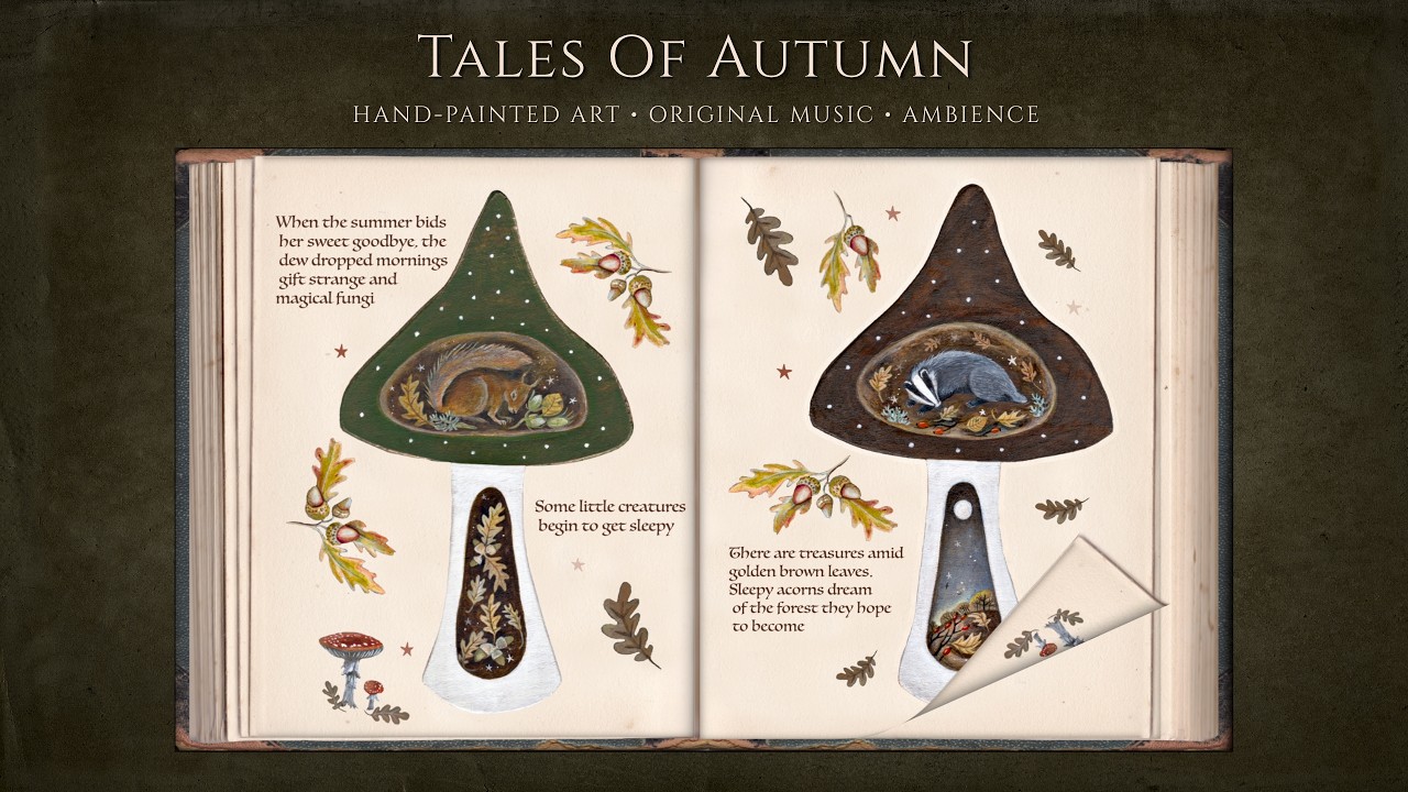 [NO AI] Tales of Autumn 🍂 Hand-Painted Storybook Ambience & Gentle Fantasy Music | 8 hours