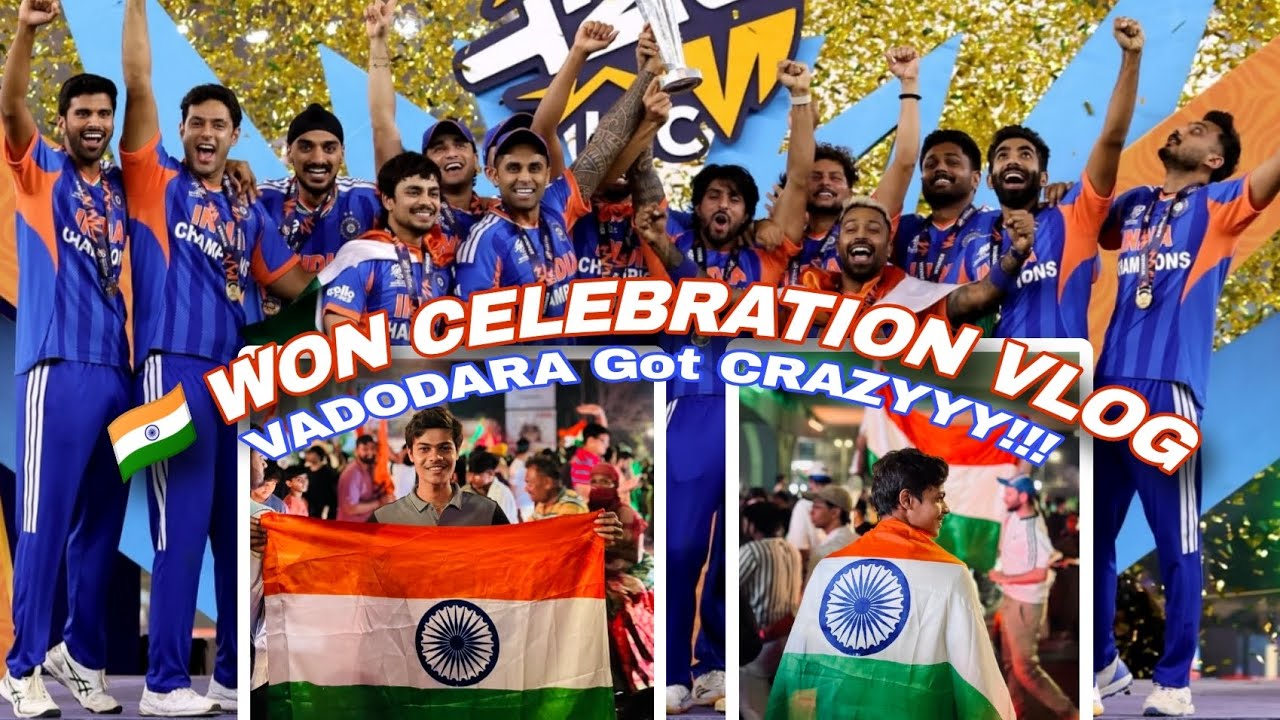 🇮🇳 WON CELEBRATION VLOG | Ft. VADODARA GOT CRAZY !!! #vadodara #india #teamindia #cricket #worldcup 