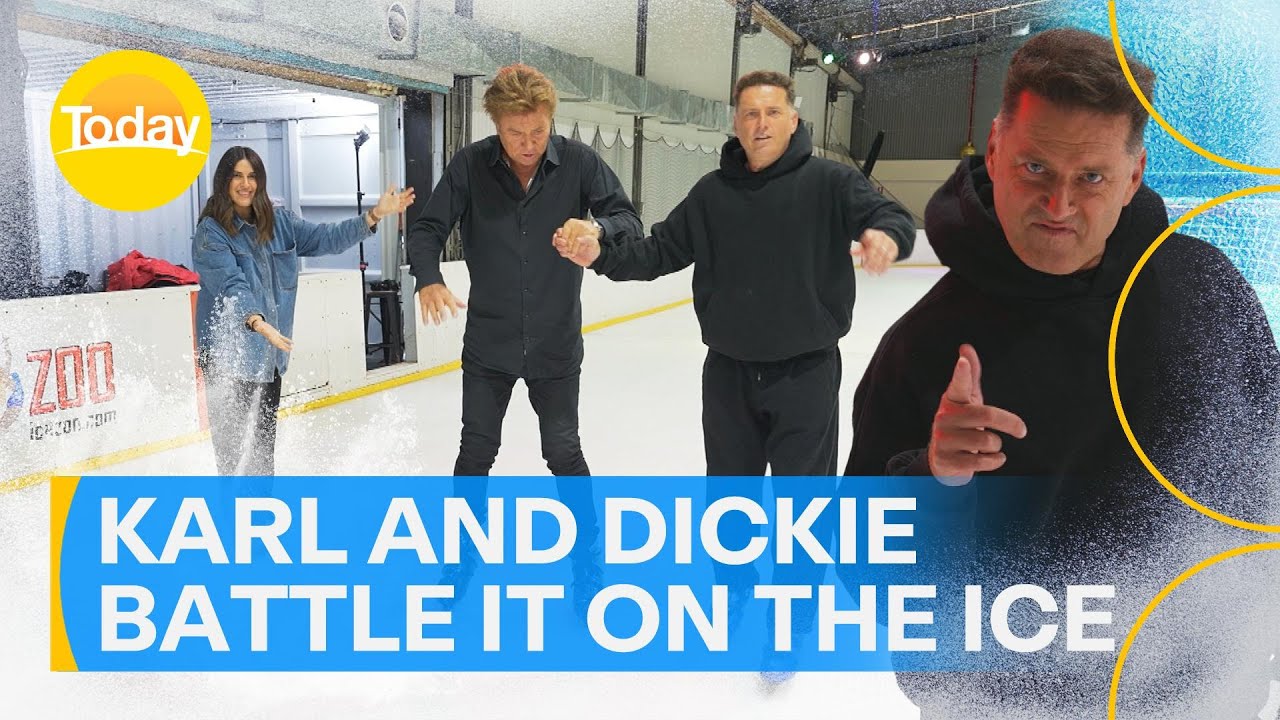 Karl and Dickie battle it out on the ice rink | Today Show Australia