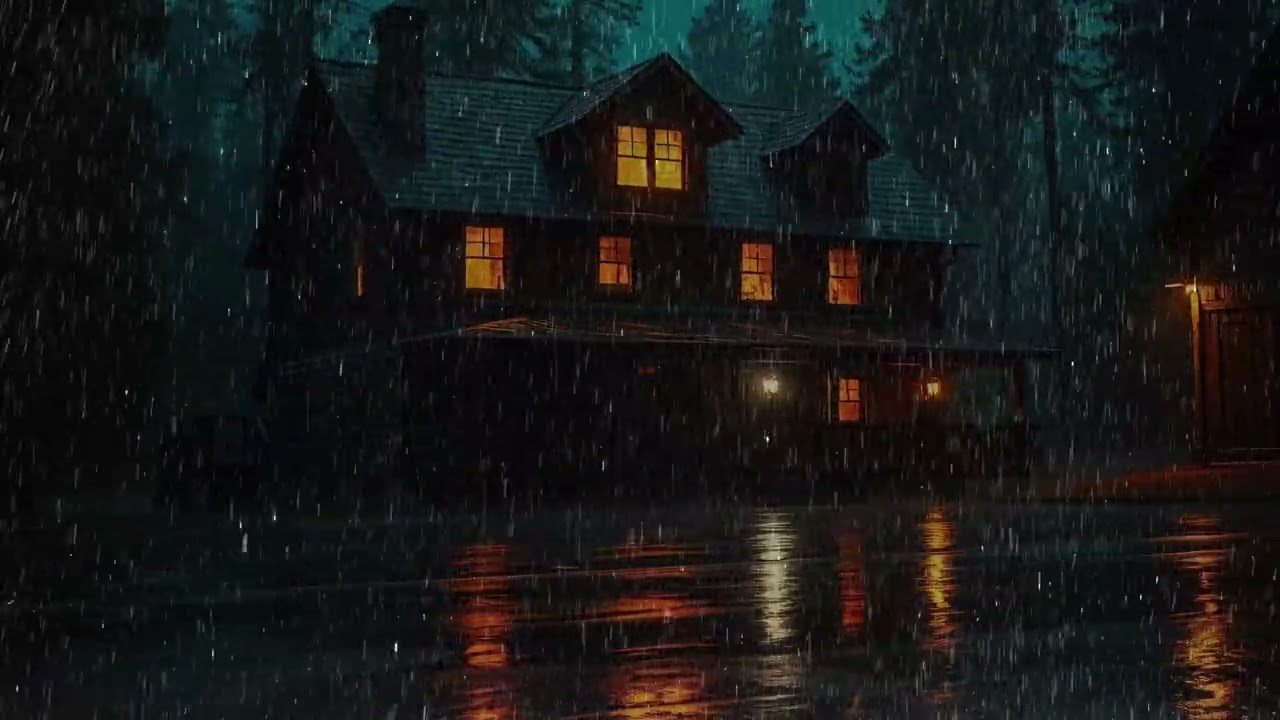 4K Rain Sounds: A Rainy Night in the Forest | Calm Night Ambience for Stress Relief
