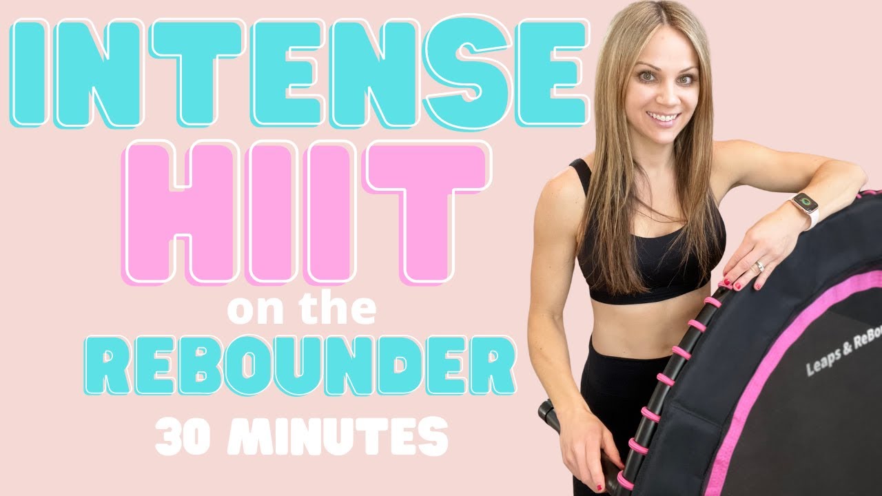 30 MIN INTENSE HIIT Cardio REBOUNDING Workout to Burn Fat | AT HOME Mini Trampoline Workout