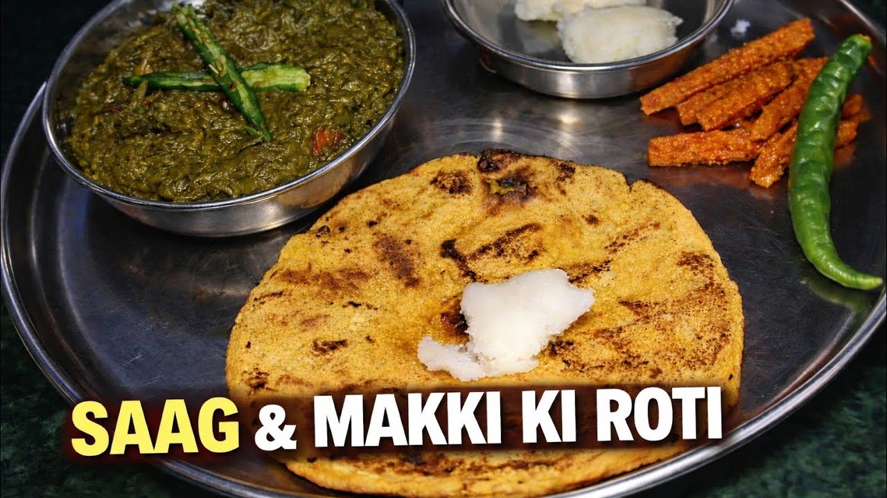 Winter Special Saag and Makki Ki Roti | Village Style Cooking