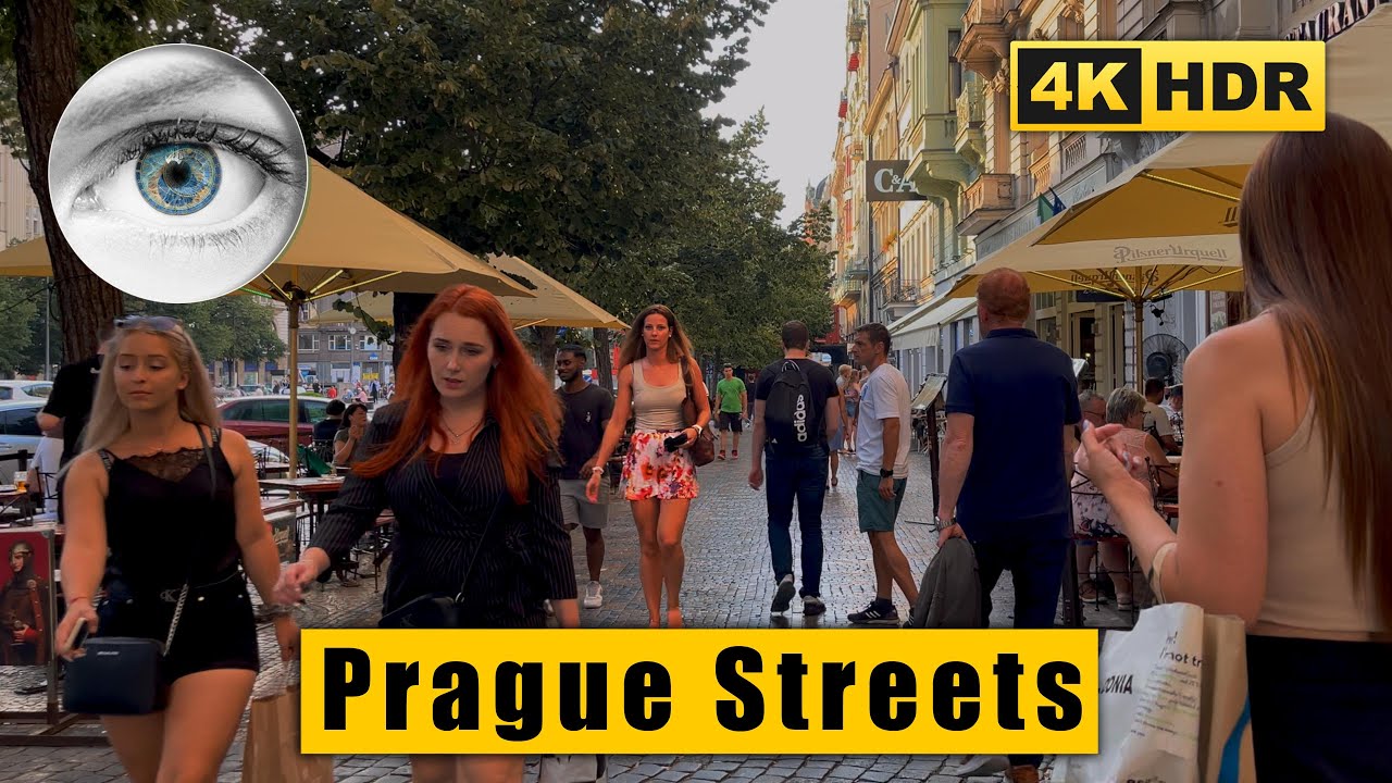 Prague Streets 4К Walk: Vinohradsk&aacute; Street, Wenceslas Square (V&aacute;clav&aacute;k) 🇨🇿 Czech Republic HDR ASMR