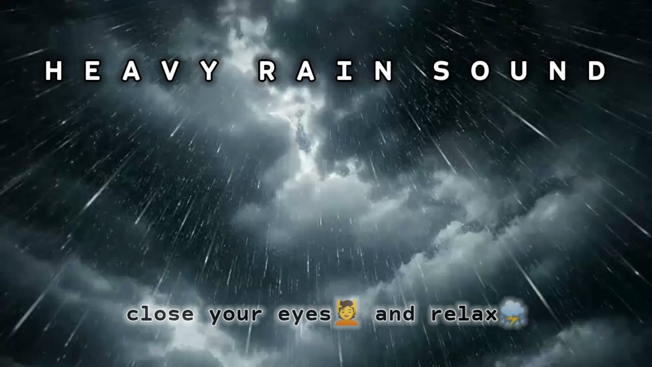 Heavy Rain Sounds in Dark Sky 🌧️ | Pure Rain ASMR for Deep Sleep