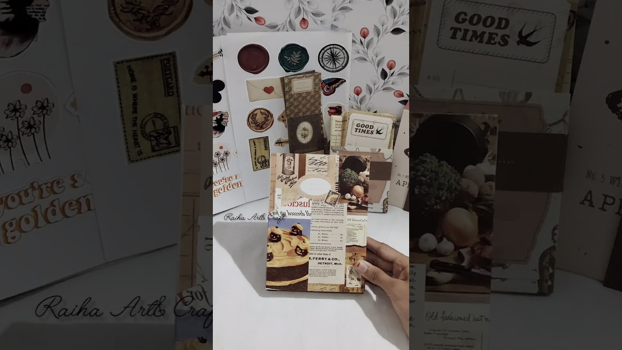 Vintage journaling 🤎asmr#journal#part - 1# asthetic#journal ideas#raiha art & craft