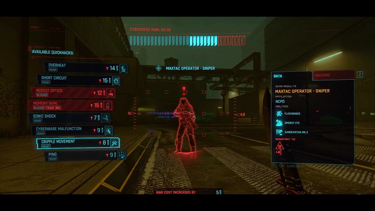2077 Very Hard MaxTac fight with Cybercowgirl build: throwing knives and smart shotgun