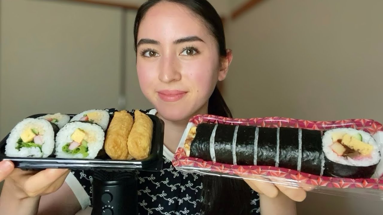 ASMR Sushi Mukbang 🍣 (whispering, eating sounds)