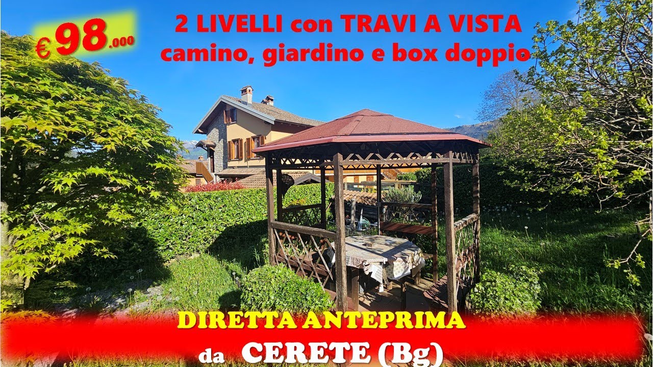 NON PIÙ DISPONIBILE: ALTA VALLE SERIANA - CERETE (BG), 2 livelli con giardino e camino
