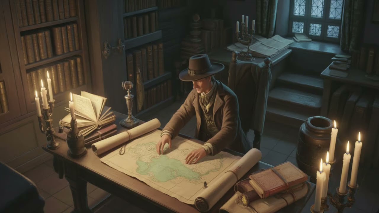 Ancient Manuscript Room 📜 1 Hour Mysterious Study Music | Dark Academia Ambience
