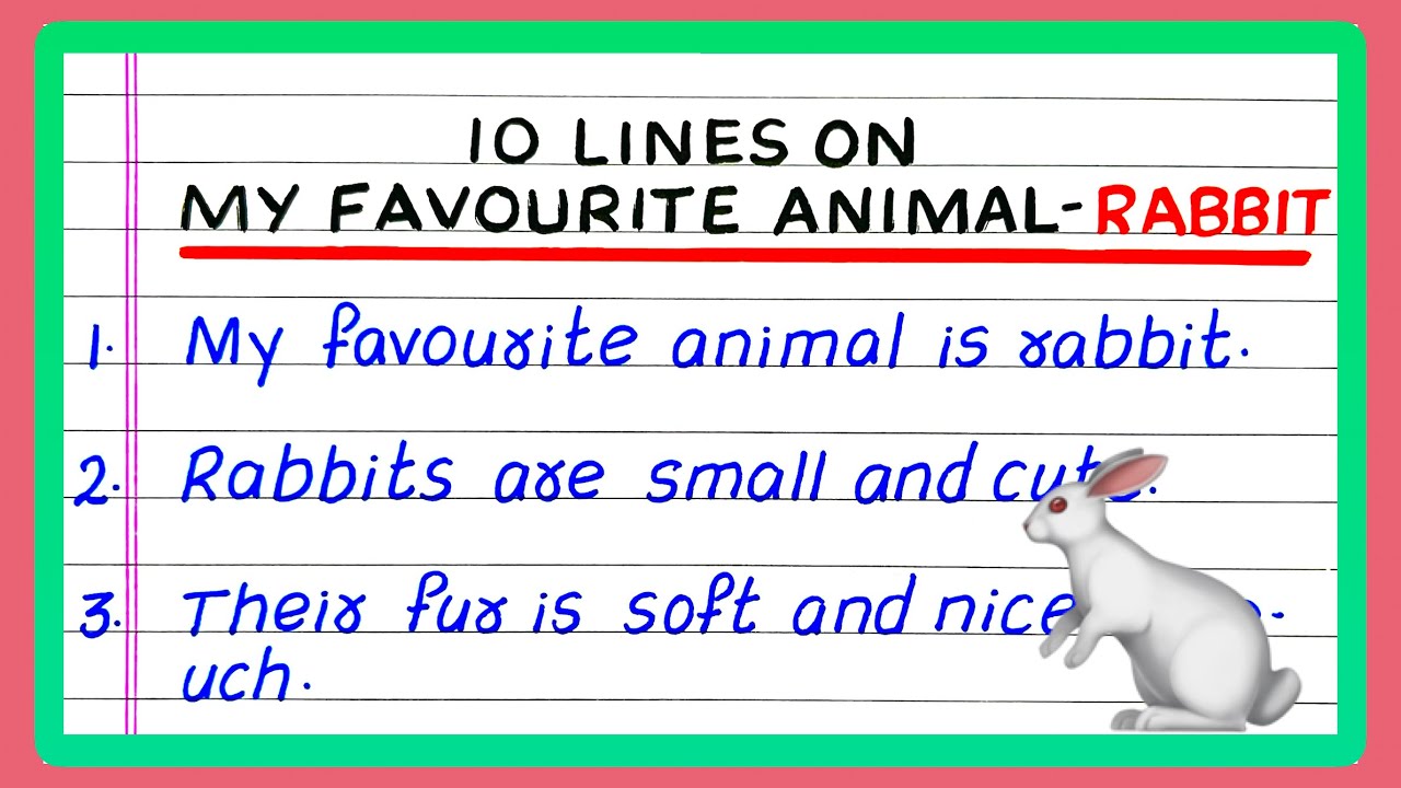 Few Lines on My Favourite Animal Rabbit | 10 Lines on My Favourite Animal Rabbit