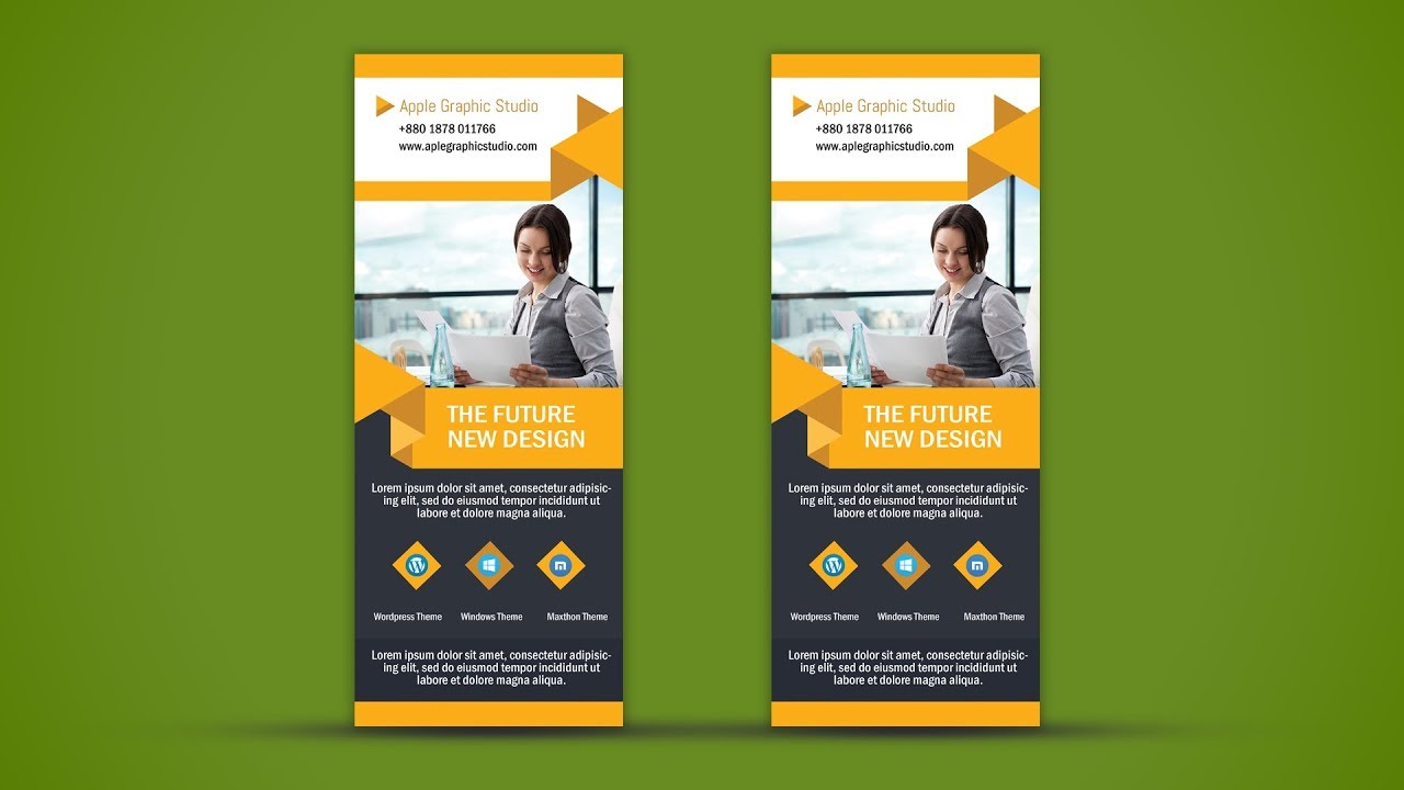 Business Roll Up Banner Design - Photoshop Tutorial