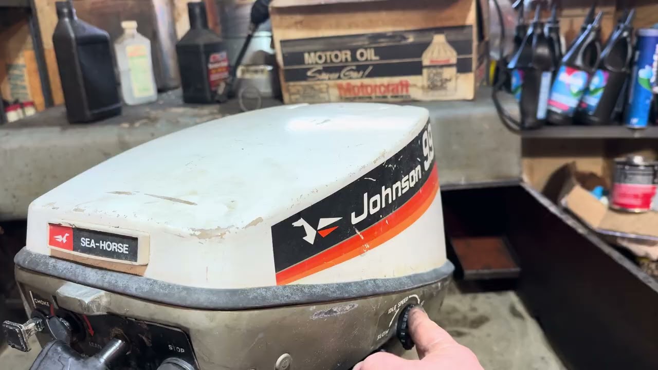 1974 Johnson 9.9hp outboard tank test 