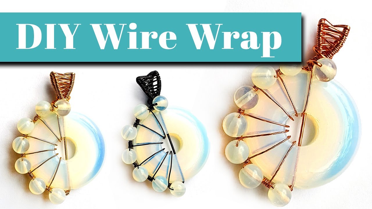 Wire Wrapped Glass Doughnut Pendants