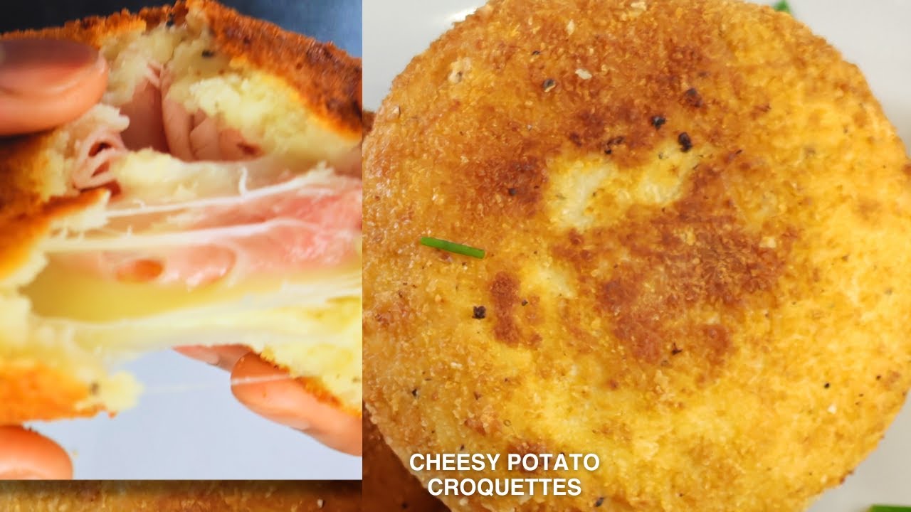 Ham and cheese potato croquettes | cheesy and delicious!